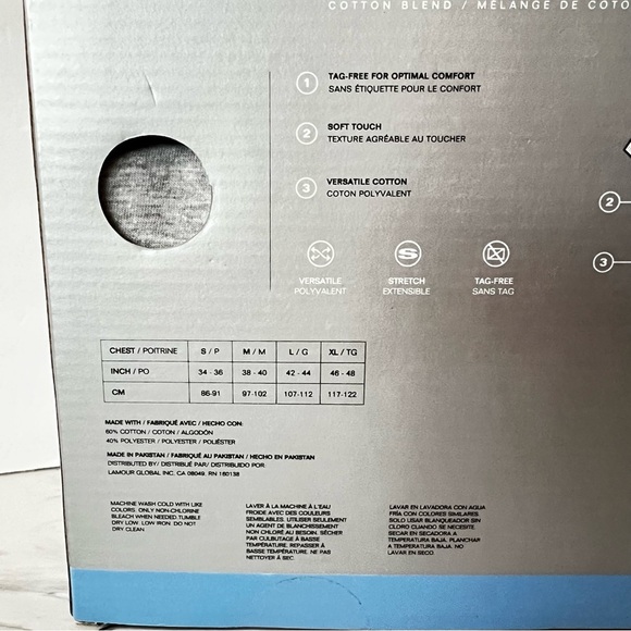 Perry Ellis Portfolio Men's Crew Neck T-Shirts Size Small 3 Pack Black Navy Gray - Picture 7 of 8